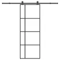 Porte coulissante avec kit de quincaillerie 76x205 cm Verre ESG