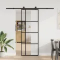 Porte coulissante avec kit de quincaillerie 76x205 cm Verre ESG