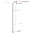 Porte coulissante avec kit de quincaillerie 76x205 cm Verre ESG