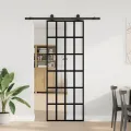 Porte coulissante avec kit de quincaillerie 76x205 cm Verre ESG