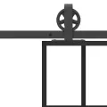 Porte coulissante avec kit de quincaillerie 76x205 cm Verre ESG