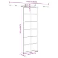 Porte coulissante avec kit de quincaillerie 76x205 cm Verre ESG