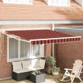Store rétractable manuel orange et marron 350x250 cm