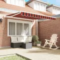 Store rétractable manuel orange et marron 350x250 cm