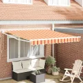Store rétractable manuel jaune et orange 300x250 cm