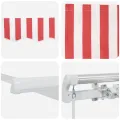 Store rétractable manuel rayé rouge et blanc 450x350 cm