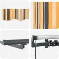 Store Rétractable Manuel avec Rayures Multicolores LED 400x300 cm