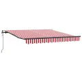 Auvent Rétractable Automatique Rayé Rouge et Blanc 350x250 cm