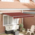 Auvent Rétractable Automatique Orange et Marron 350x250 cm
