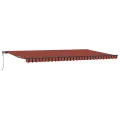 Store rétractable automatique orange et marron 600x350 cm