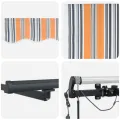 Auvent rétractable auto avec rayures multicolores LED 450x350 cm