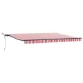 Store Rétractable Automatique avec LED Rayures Rouges et Blanches 450x350 cm