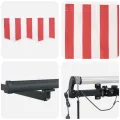 Store Rétractable Automatique avec LED Rayures Rouges et Blanches 450x350 cm