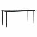 Ensemble à manger de jardin 7pcs noir poly rotin verre