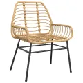 Ensemble à manger de jardin 9 pcs marron résine tressée verre