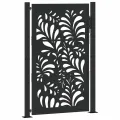 Portail de jardin noir 105x155 cm acier conception de vagues