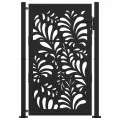 Portail de jardin noir 105x155 cm acier conception de vagues