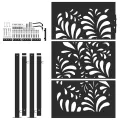 Portail de jardin noir 105x155 cm acier conception de vagues