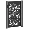 Portail de jardin noir 105x155 cm acier conception de vagues