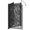 Portail de jardin noir 105x155 cm acier conception de vagues