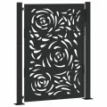 Portail de jardin noir 105x130 cm acier conception de flamme