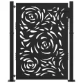 Portail de jardin noir 105x130 cm acier conception de flamme