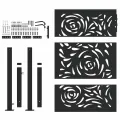 Portail de jardin noir 105x130 cm acier conception de flamme