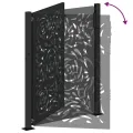 Portail de jardin noir 105x130 cm acier conception de flamme