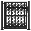 Portail de jardin noir 105x106 cm acier conception croisée