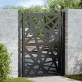 Portail de jardin noir 105x130 cm acier conception de lumière