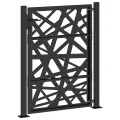 Portail de jardin noir 105x130 cm acier conception de lumière