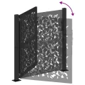 Portail de jardin noir 105x106 cm acier conception de feuilles