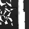 Portail de jardin noir 105x106 cm acier conception de feuilles