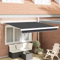 Auvent rétractable manuel Anthracite 300x250 cm