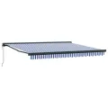 Store rétractable automatique bleu et blanc 350x250 cm