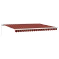 Store rétractable manuel en orange et marron - 450x300 cm