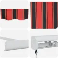 Store rétractable manuel en orange et marron - 450x300 cm