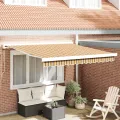 Store rétractable manuel à rayures multicolores 350x250 cm