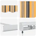 Store rétractable manuel à rayures multicolores 350x250 cm