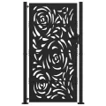 Portail de jardin noir 105x180 cm acier conception de flamme
