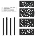 Portail de jardin noir 105x180 cm acier conception de flamme