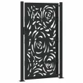 Portail de jardin noir 105x180 cm acier conception de flamme
