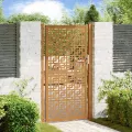 Porte de jardin acier résistant aux intempéries design croisé