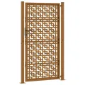 Porte de jardin acier résistant aux intempéries design croisé