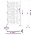 Porte de jardin acier résistant aux intempéries design croisé