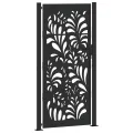 Portail de jardin noir 105x205 cm acier conception de vagues