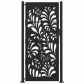 Portail de jardin noir 105x205 cm acier conception de vagues