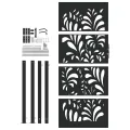 Portail de jardin noir 105x205 cm acier conception de vagues