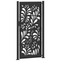 Portail de jardin noir 105x205 cm acier conception de vagues