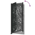 Portail de jardin noir 105x205 cm acier conception de vagues